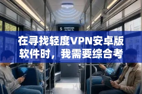 在寻找轻度VPN安卓版软件时，我需要综合考虑以下因素