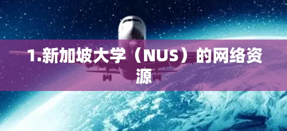 1.新加坡大学（NUS）的网络资源