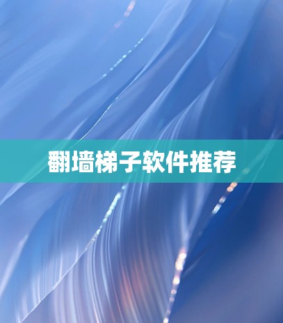 翻墙梯子软件推荐