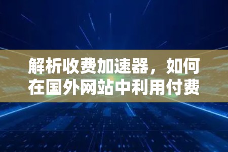 解析收费加速器，如何在国外网站中利用付费服务