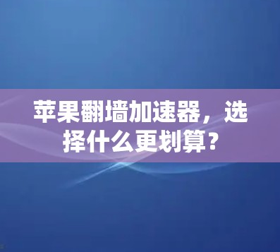 苹果翻墙加速器，选择什么更划算？