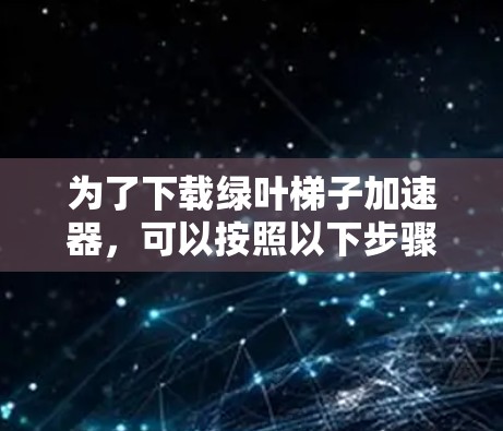 为了下载绿叶梯子加速器，可以按照以下步骤进行