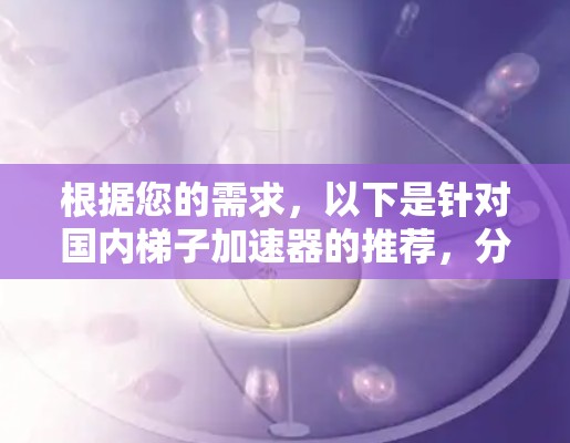 根据您的需求，以下是针对国内梯子加速器的推荐，分为适用场景和适用人群两种情况，供您参考
