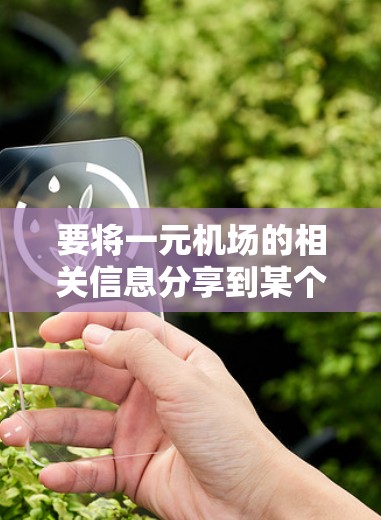 要将一元机场的相关信息分享到某个共享平台，您可以按照以下步骤进行