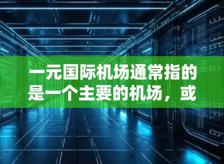 一元国际机场通常指的是一个主要的机场，或者整个城市只有一个机场。这可能是指一个具有独特地理位置或功能的机场，或者是一个城市内的主要机场。以下是一些关于一元国际机场的信息