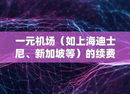 一元机场（如上海迪士尼、新加坡等）的续费使用流程如下
