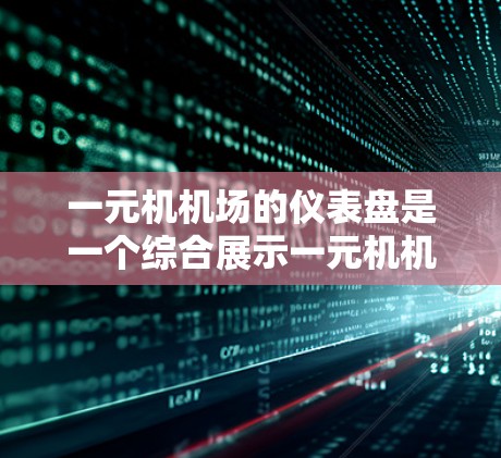 一元机机场的仪表盘是一个综合展示一元机机场管理参数的工具，旨在帮助机场管理员实时查看和管理机场的各种运营数据。以下是其主要功能