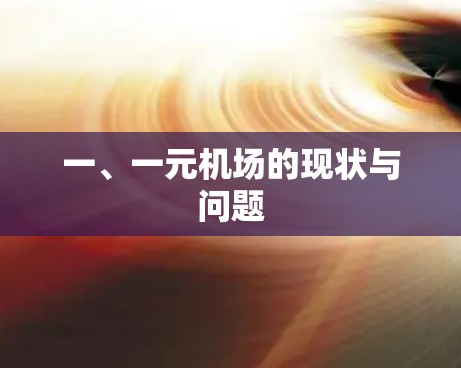 一、一元机场的现状与问题