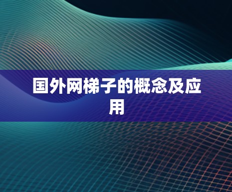 国外网梯子的概念及应用