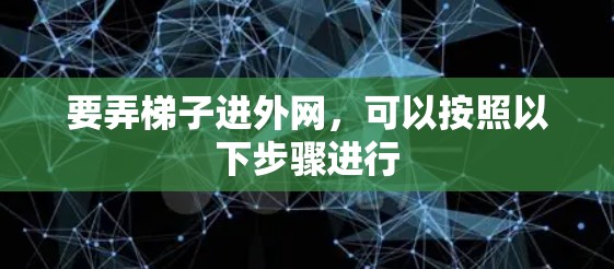 要弄梯子进外网，可以按照以下步骤进行