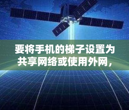 要将手机的梯子设置为共享网络或使用外网，可以按照以下步骤进行