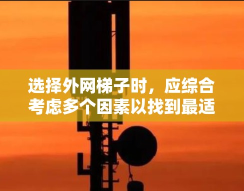 选择外网梯子时，应综合考虑多个因素以找到最适合你的选择。以下是详细的步骤和建议