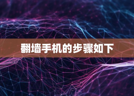 翻墙手机的步骤如下